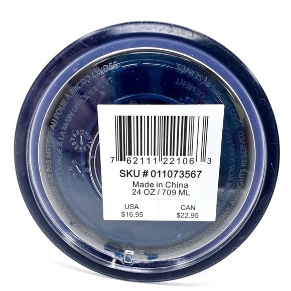 Starbucks Venti Cold Cup Cable Knit and Chevron Prints White Blue Black New NWT - Picture 5 of 7